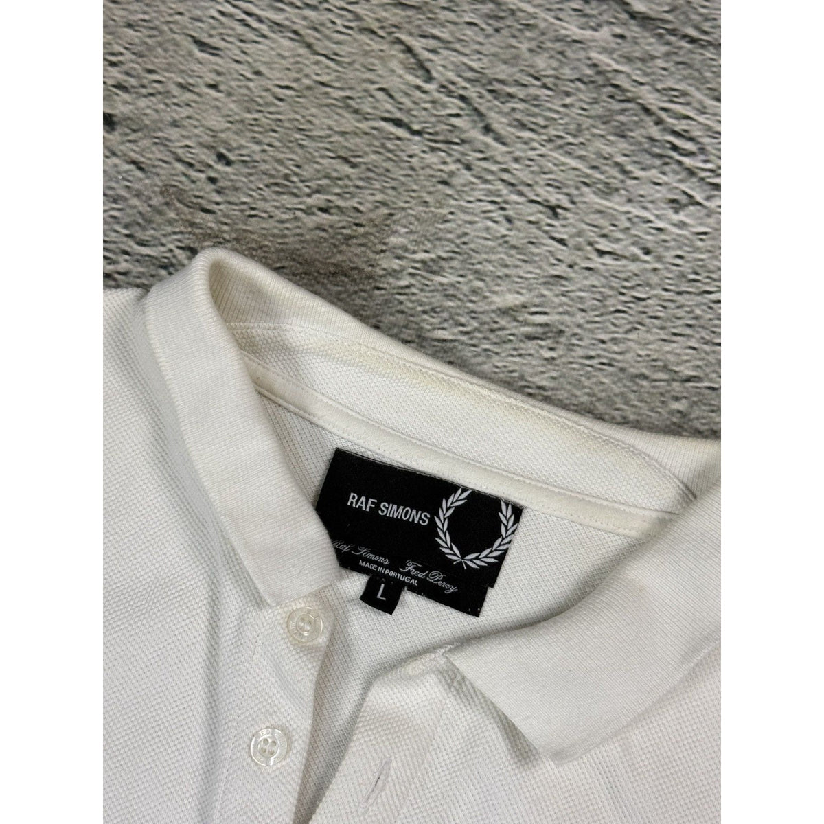 Raf Simon x Fred Perry button up Polo white