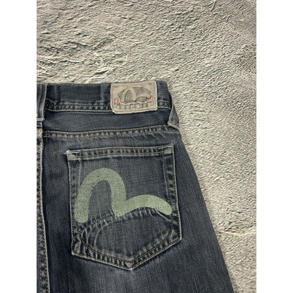 Evisu x Puma jeans vintage grey bootcut mint seagulls