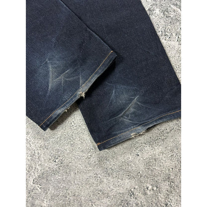 Evisu jeans white daicock big logo blue selvedge denim