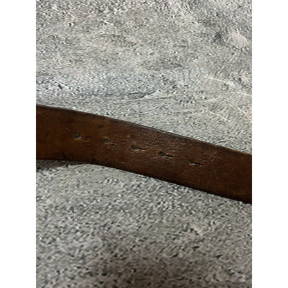 Diesel leather belt big buckle Y2K brown