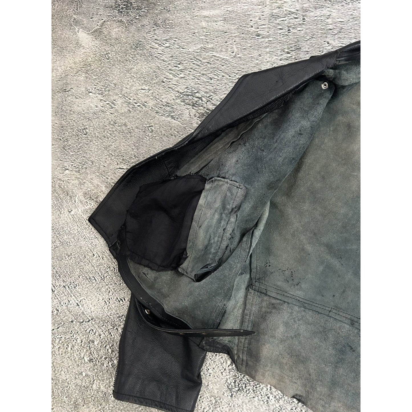 Vintage Leather Jacket Avant Garde Rare Black Studded