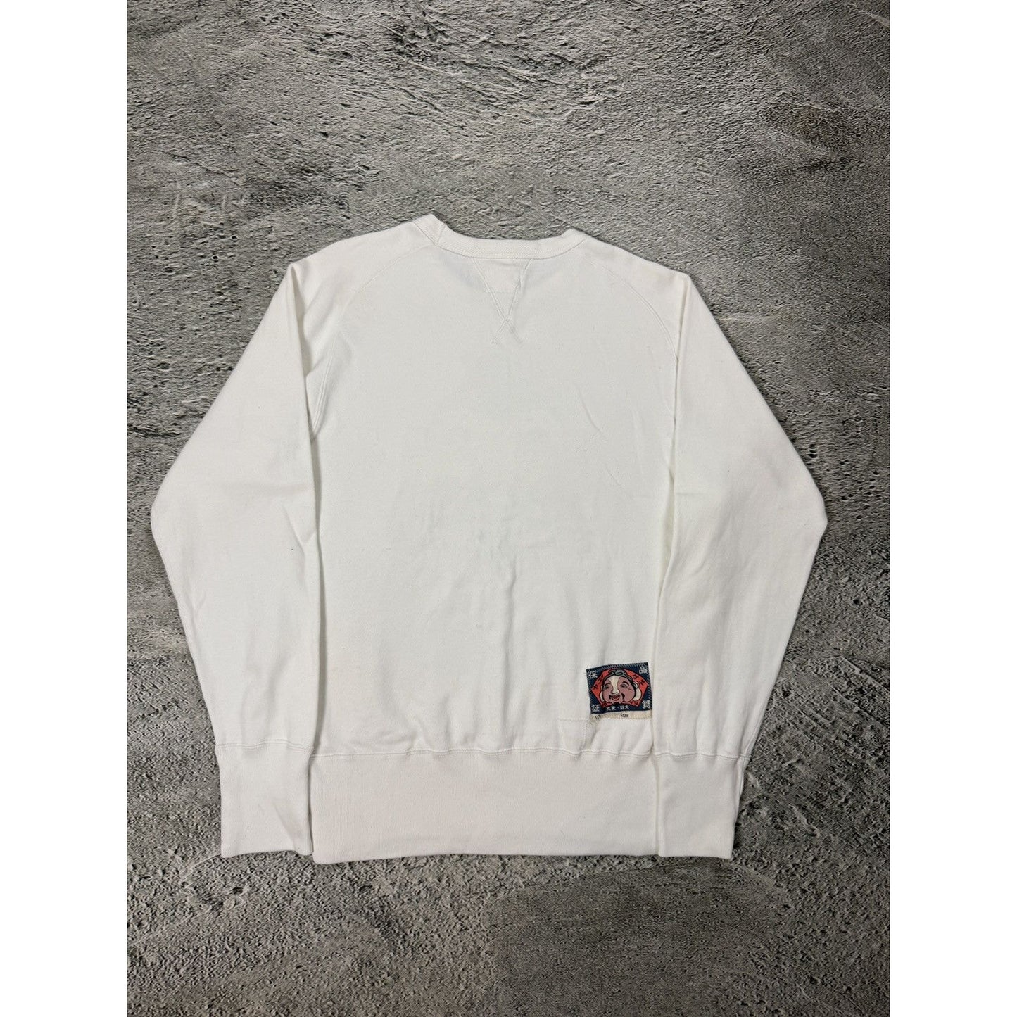Evisu sweatshirt big logo face vintage white Y2K