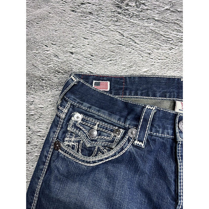 True Religion blue jeans white thick stitching Jack Big QT
