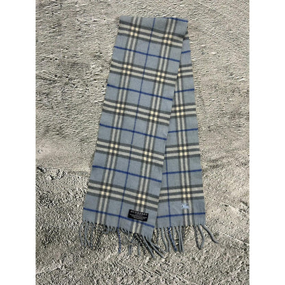 Burberry scarf wool cashmere baby blue nova check