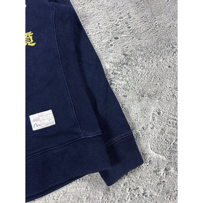 Evisu zip hoodie navy gold logo sweatshirt