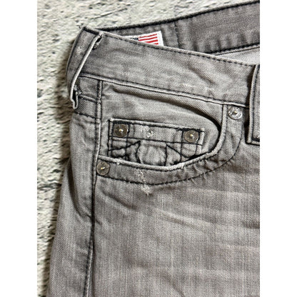 True Religion jeans vintage grey Drew straight distressed