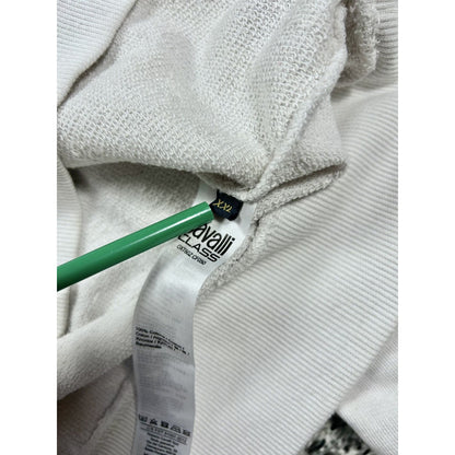 Cavalli hoodie Class big logo white gold Milano Roberto