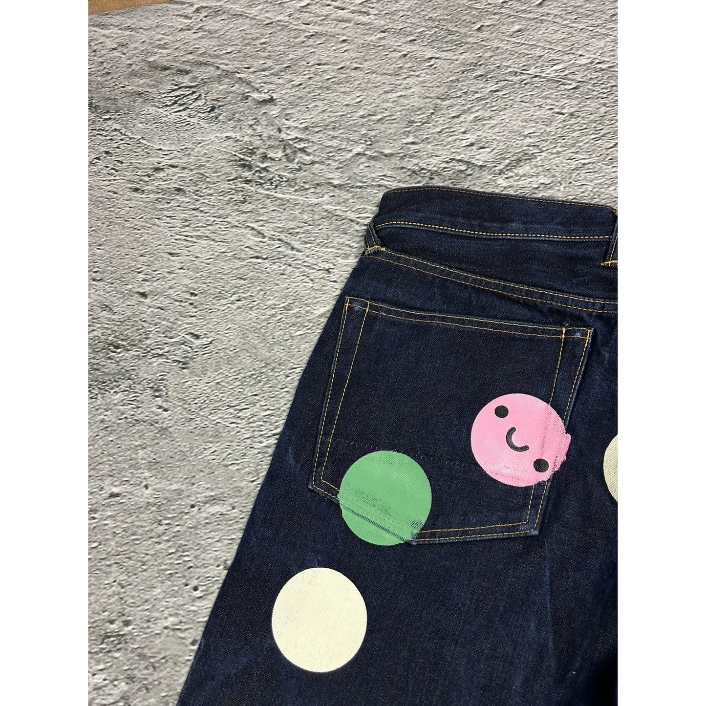 Evisu jeans daicock big logo smile face selvedge denim