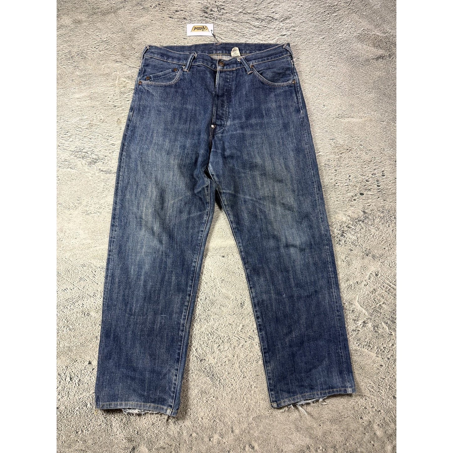 Evisu Yamane jeans vintage design selvedge embroidery cat