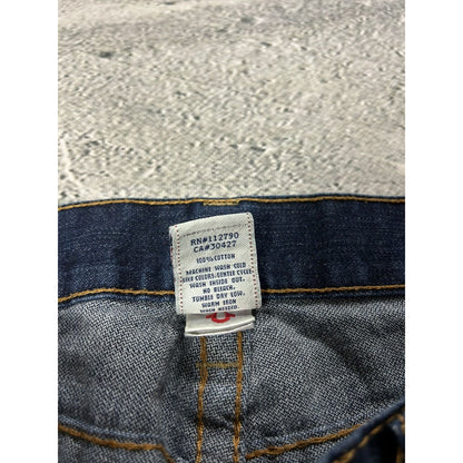 True Religion jeans bootcut navy blue painted horseshoe Y2K