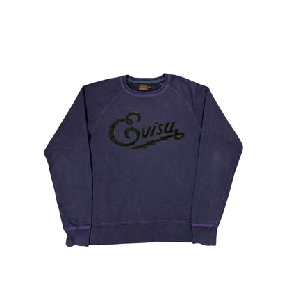 Evisu sweatshirt big logo vintage purple Y2K spell out