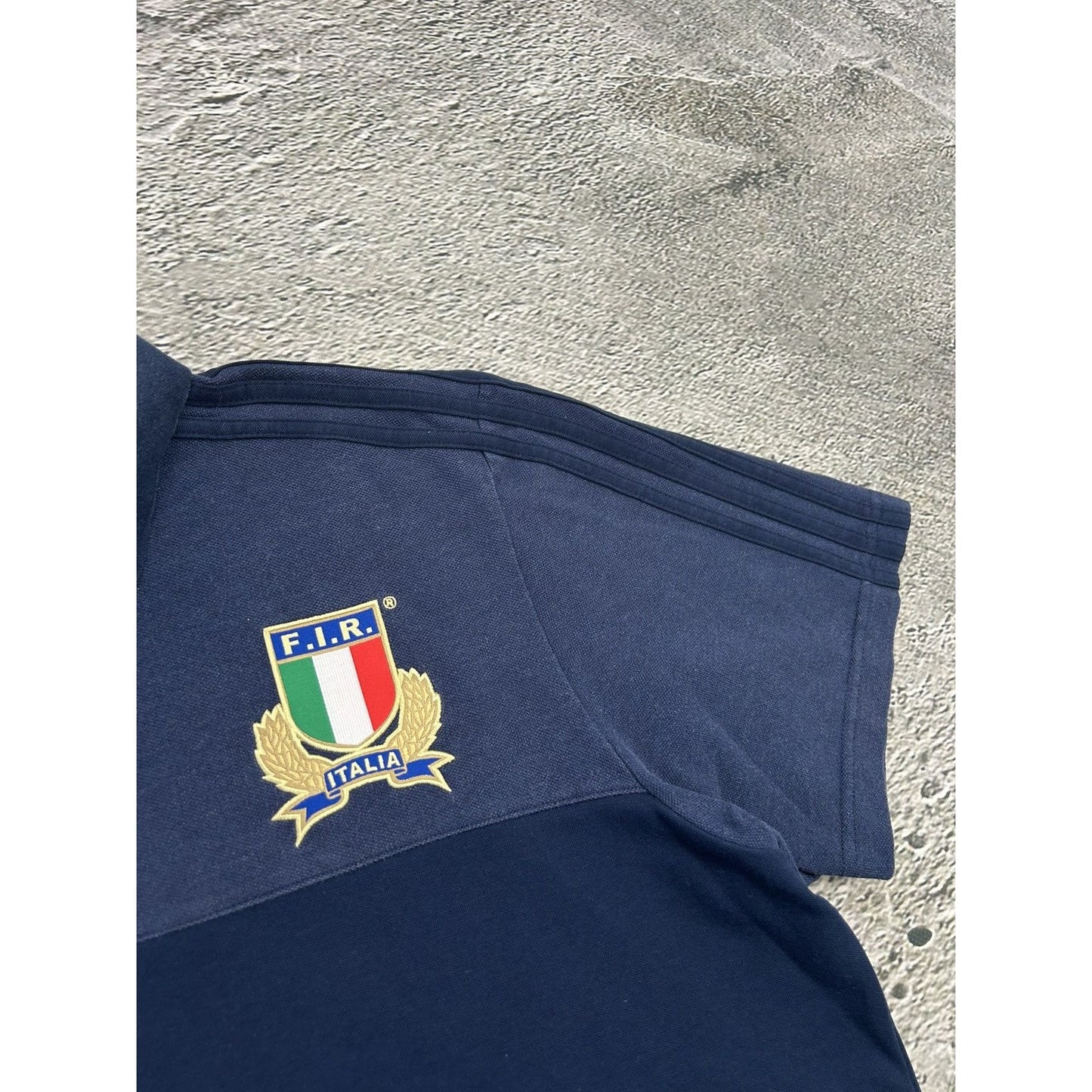 Italy Adidas vintage polo T-shirt navy blue Chief Keef