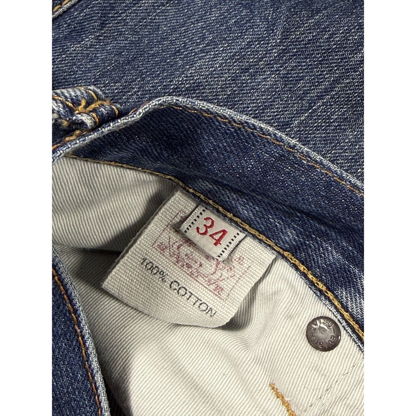 Evisu jeans daicock big logo red selvedge denim