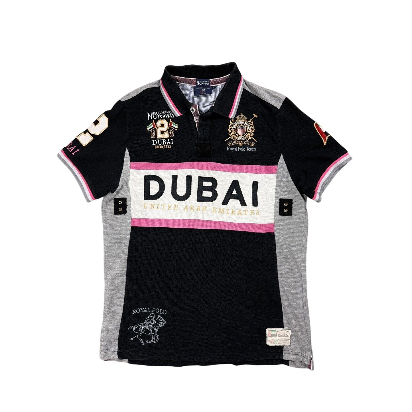 Chief Keef Polo Geografical Norway Dubai T-shirt black pink