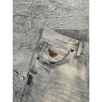 Armani jeans light grey stone washed vintage denim pants