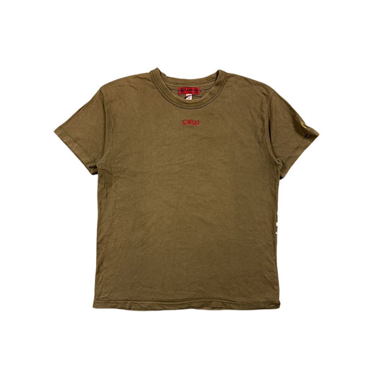 Evisu Yamane t-shirt vintage embriodered logo khaki