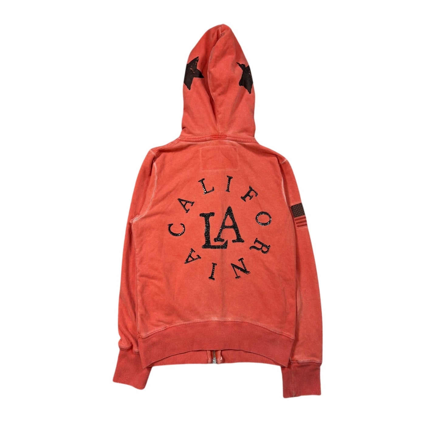 True Religion zip hoodie orange stars vintage California Y2K