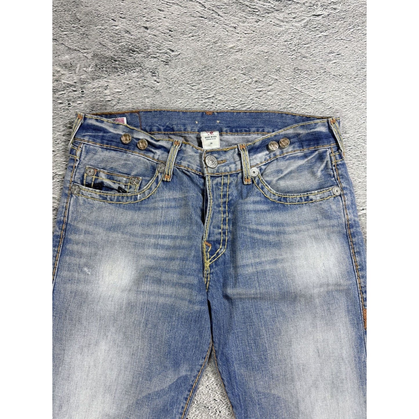 True Religion blue jeans Y2K Geno vintage thick stitching