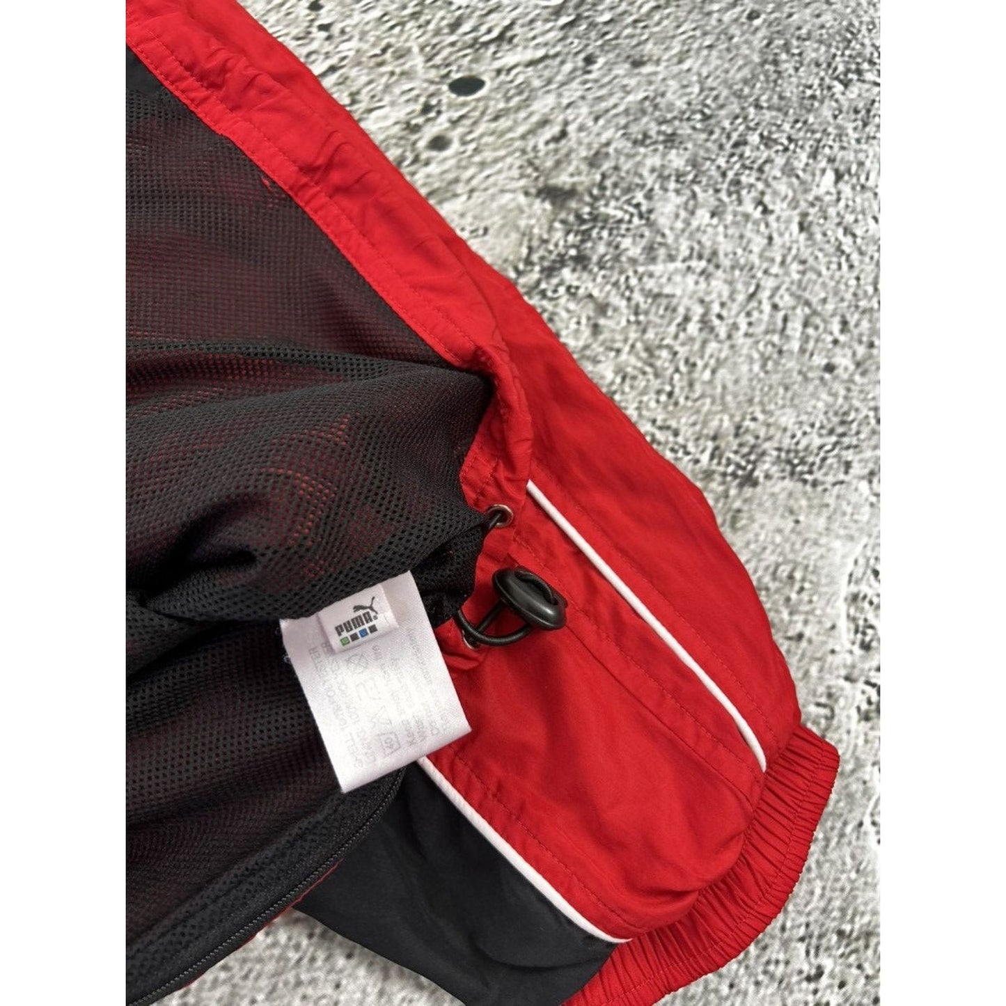 Puma tracksuit pants jacket vintage red black Y2K drill