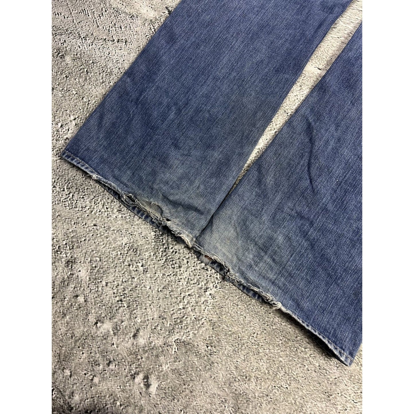 True Religion blue jeans contrast stitching Billy flared Y2K