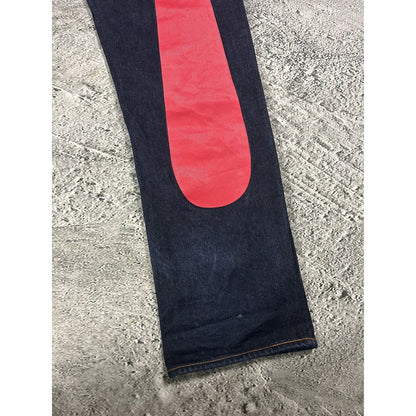 Evisu jeans daicock big logo red selvedge denim