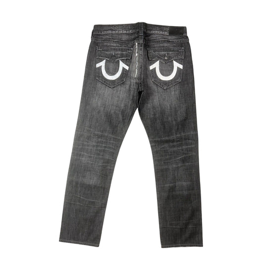 True Religion black dark grey jeans geno reflective