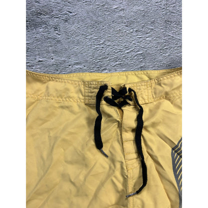 Quiksilver shorts yellow Y2K vintage fullprint graffiti surf