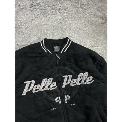 Pelle Pelle jacket big logo 90s black bomber varsity
