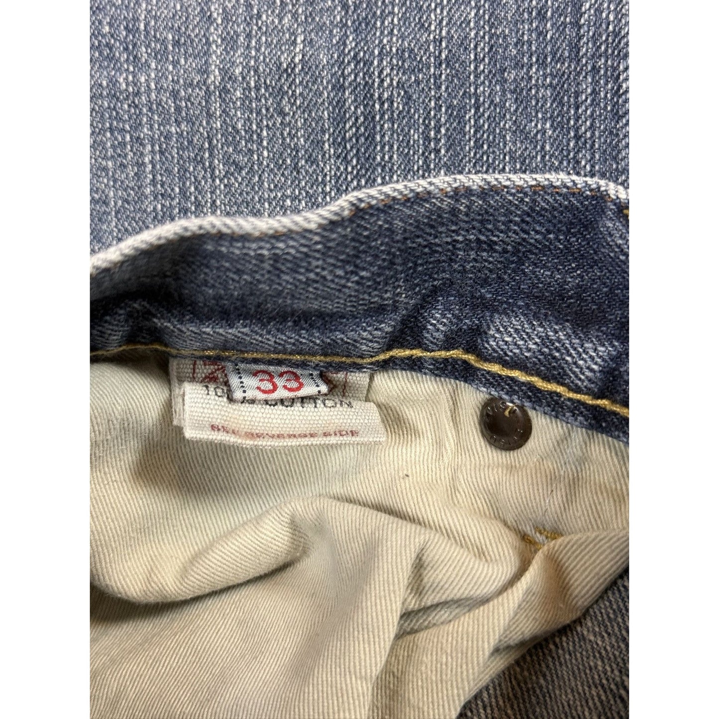 Evisu jeans daicock gold big logo embroidery selvedge denim