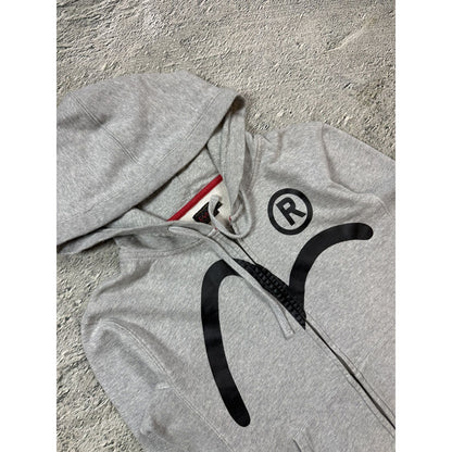 Evisu zip hoodie white grey vintage big logo Y2K