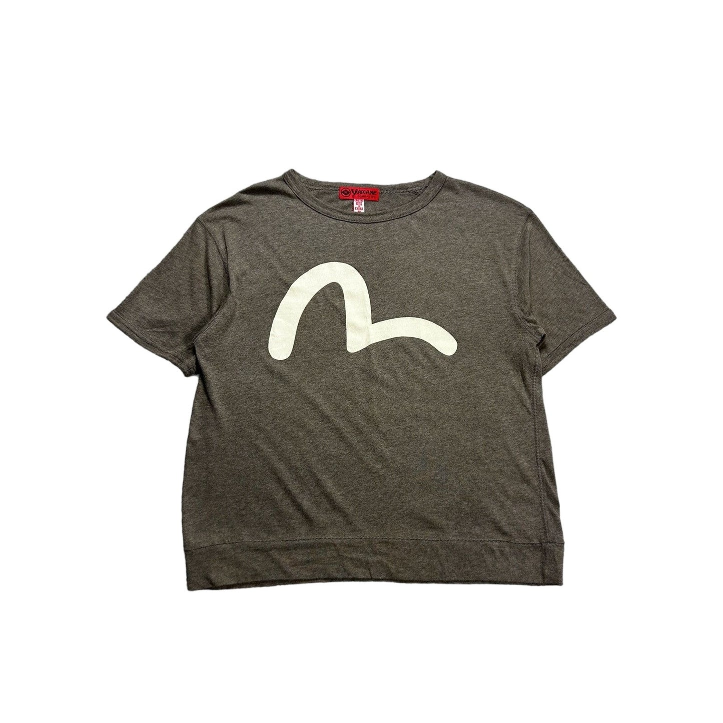 Evisu T-shirt big logo seagull brown Y2K