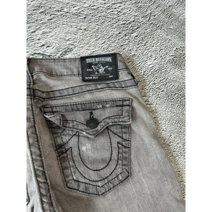 True Religion grey jeans black contrast stitching Billy Y2K