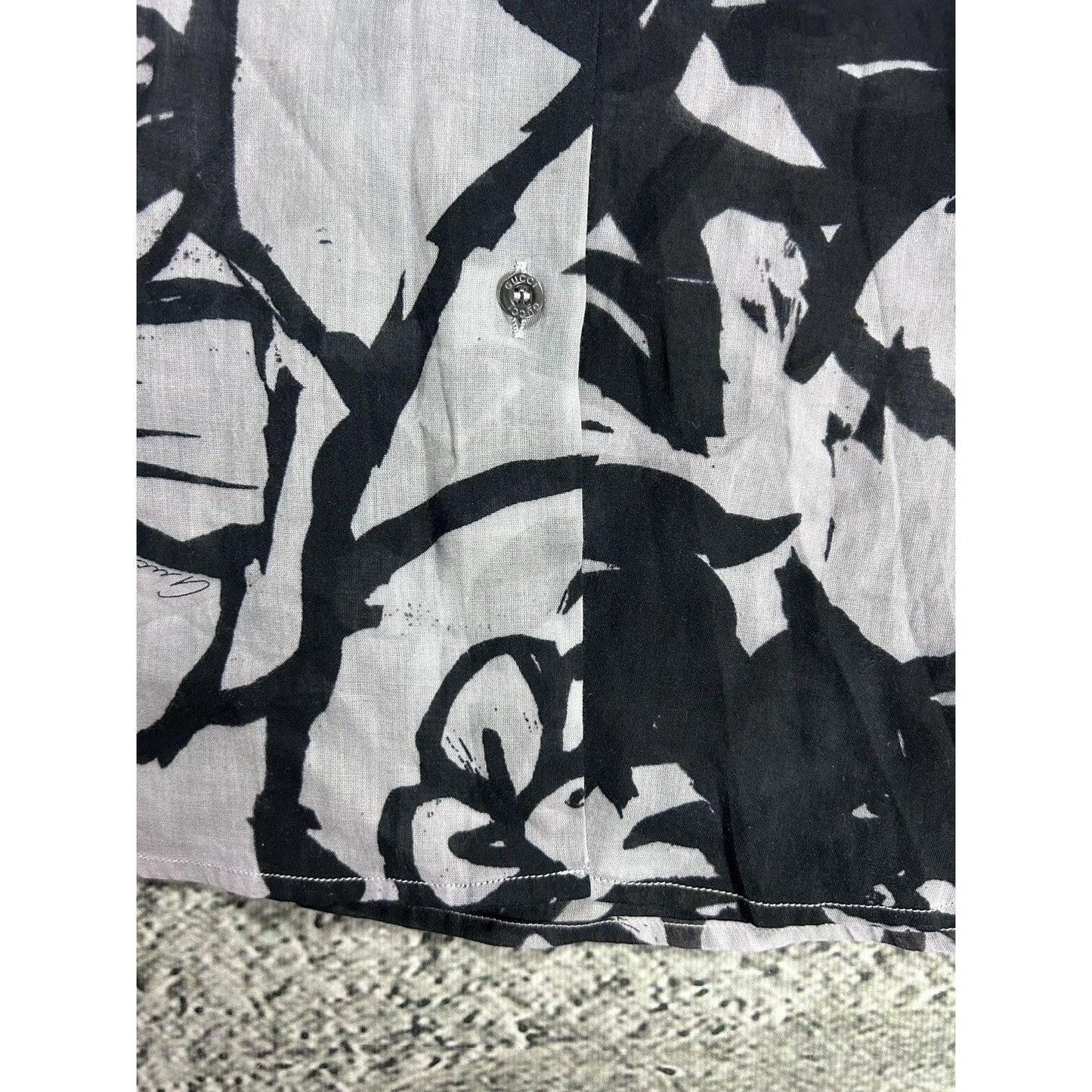 Gucci shirt white black abstract longsleeve Tom Ford era