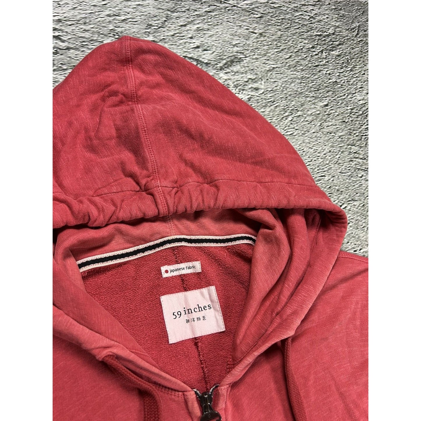59 inches zip hoodie pink Japanese fabric