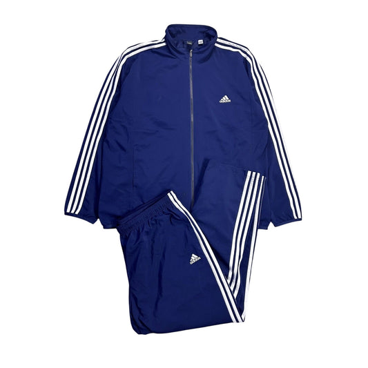 Adidas track suit vintage navy blue nylon track pants drill