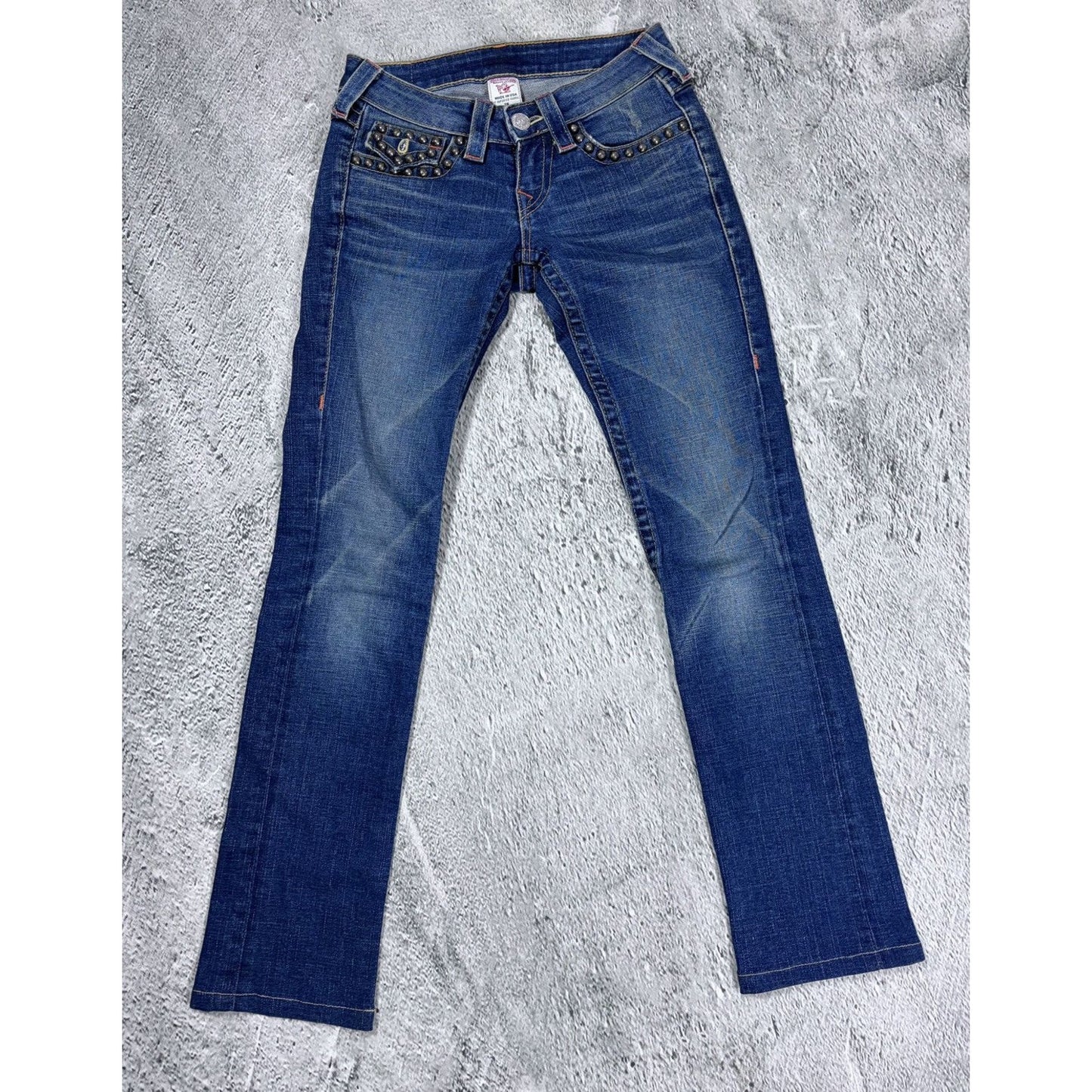 True Religion jeans studded blue flared Billy