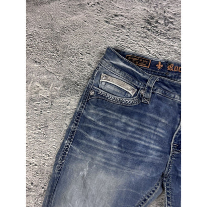 Rock Revival rhinestone glitter jeans Y2K flared Etty