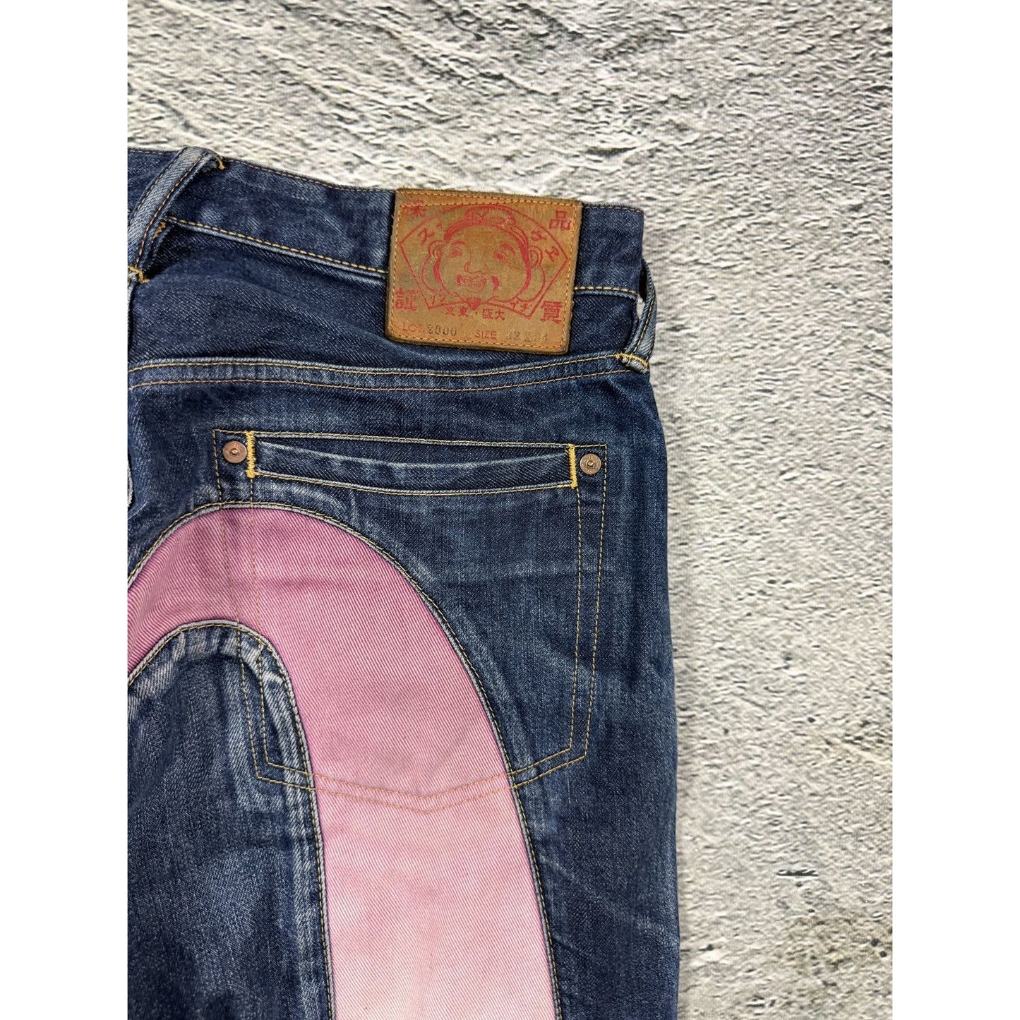 Evisu jeans daicock big logo gradient purple pink purple