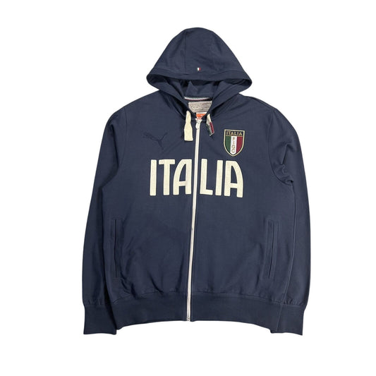 Puma Italia zip hoodie vintage Y2K big logo navy blue Italy