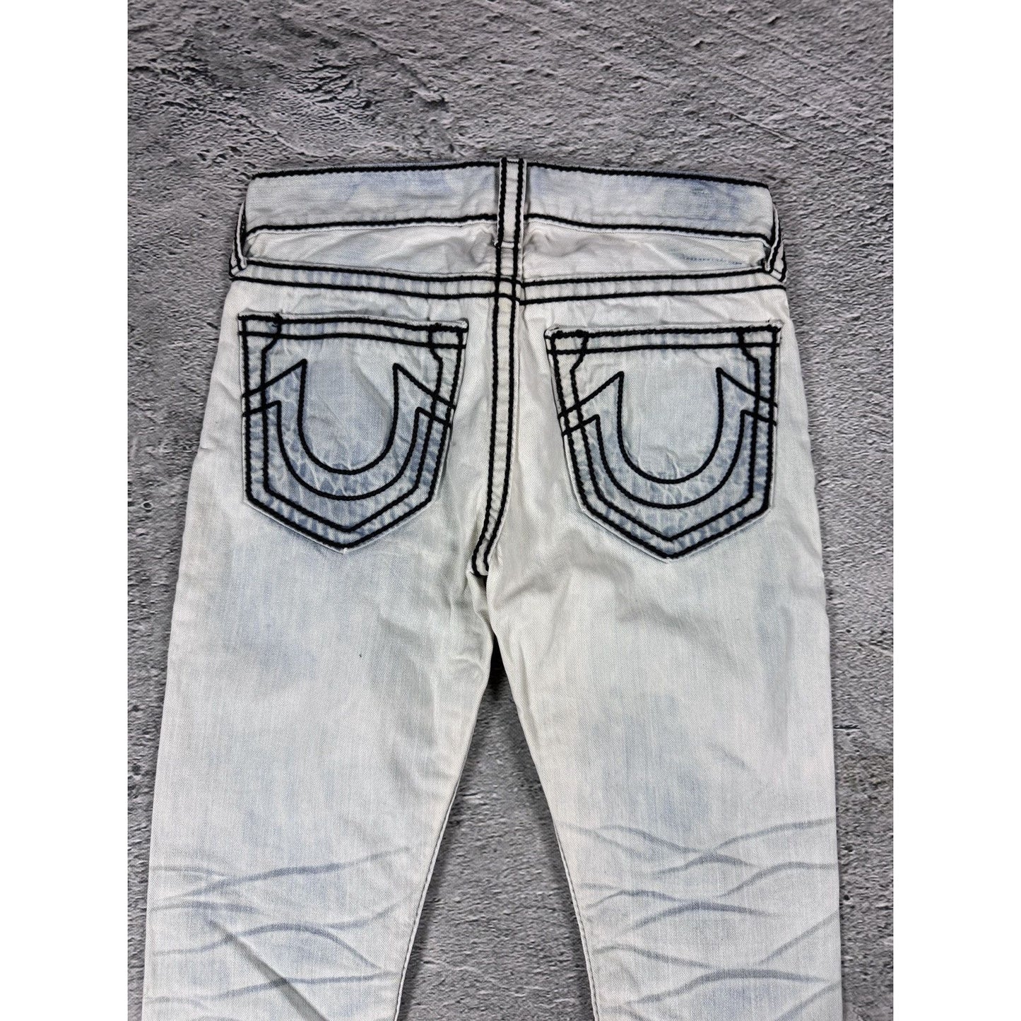 True Religion jeans vintage denim dyed faded washed black