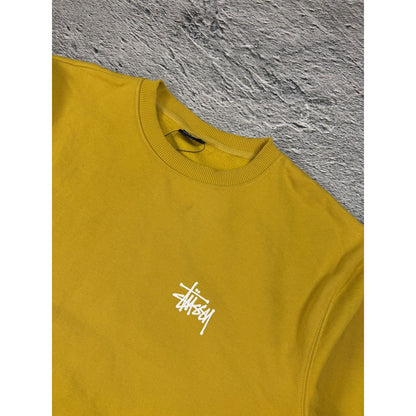 Stussy yellow gold sweatshirt big logo signature