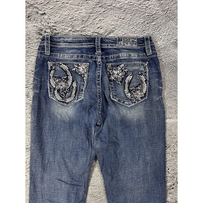 Miss Me flared bootcut white stitching denim vintage y2k