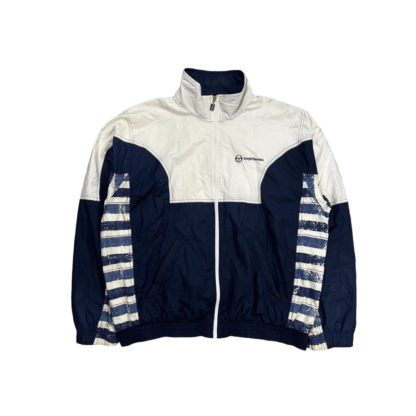 Sergio Tacchini track jacket vintage nylon navy white