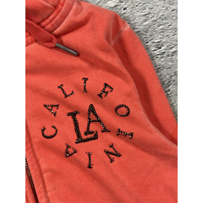 True Religion zip hoodie orange stars vintage California Y2K