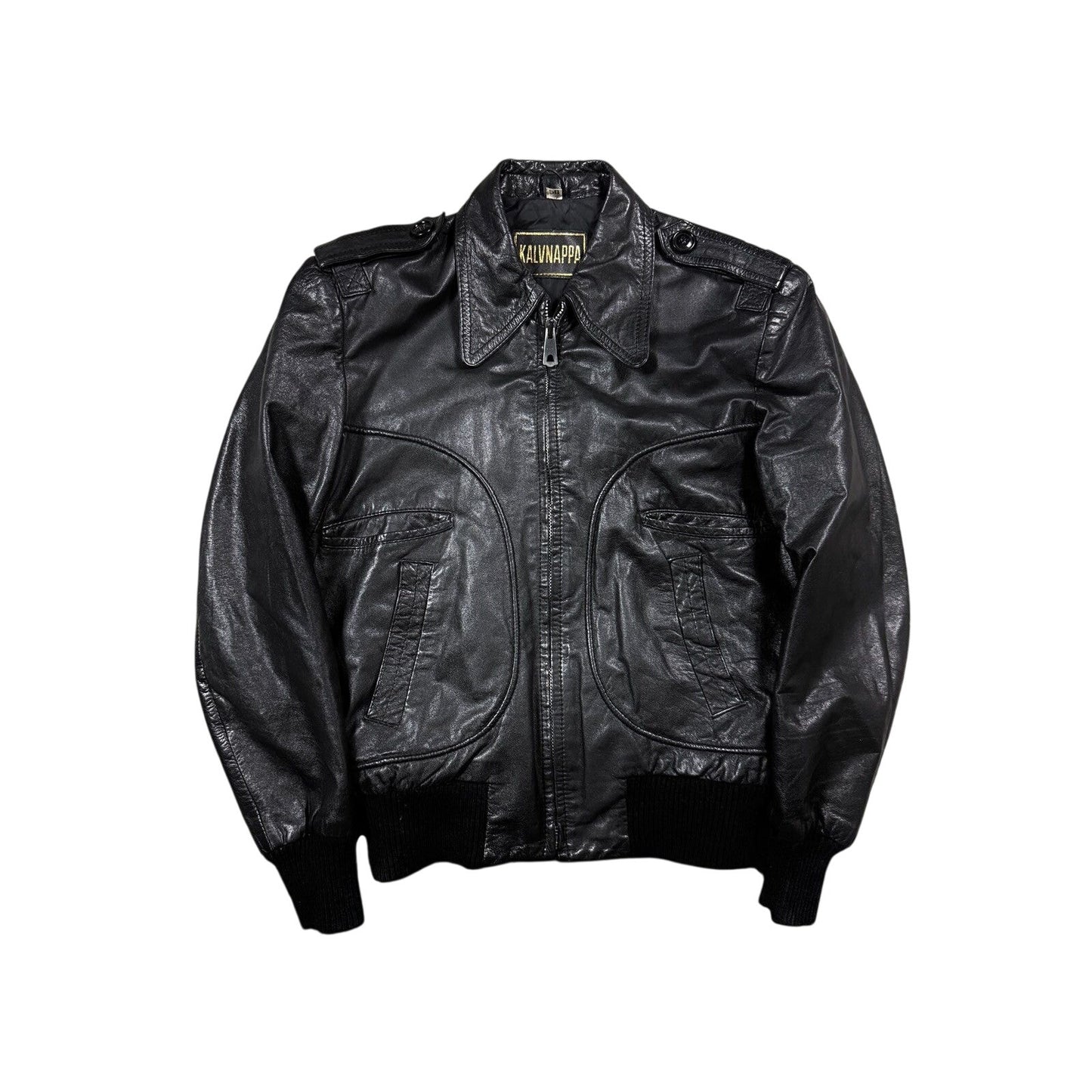 Vintage Leather Jacket Avant Garde black Kalvnappa