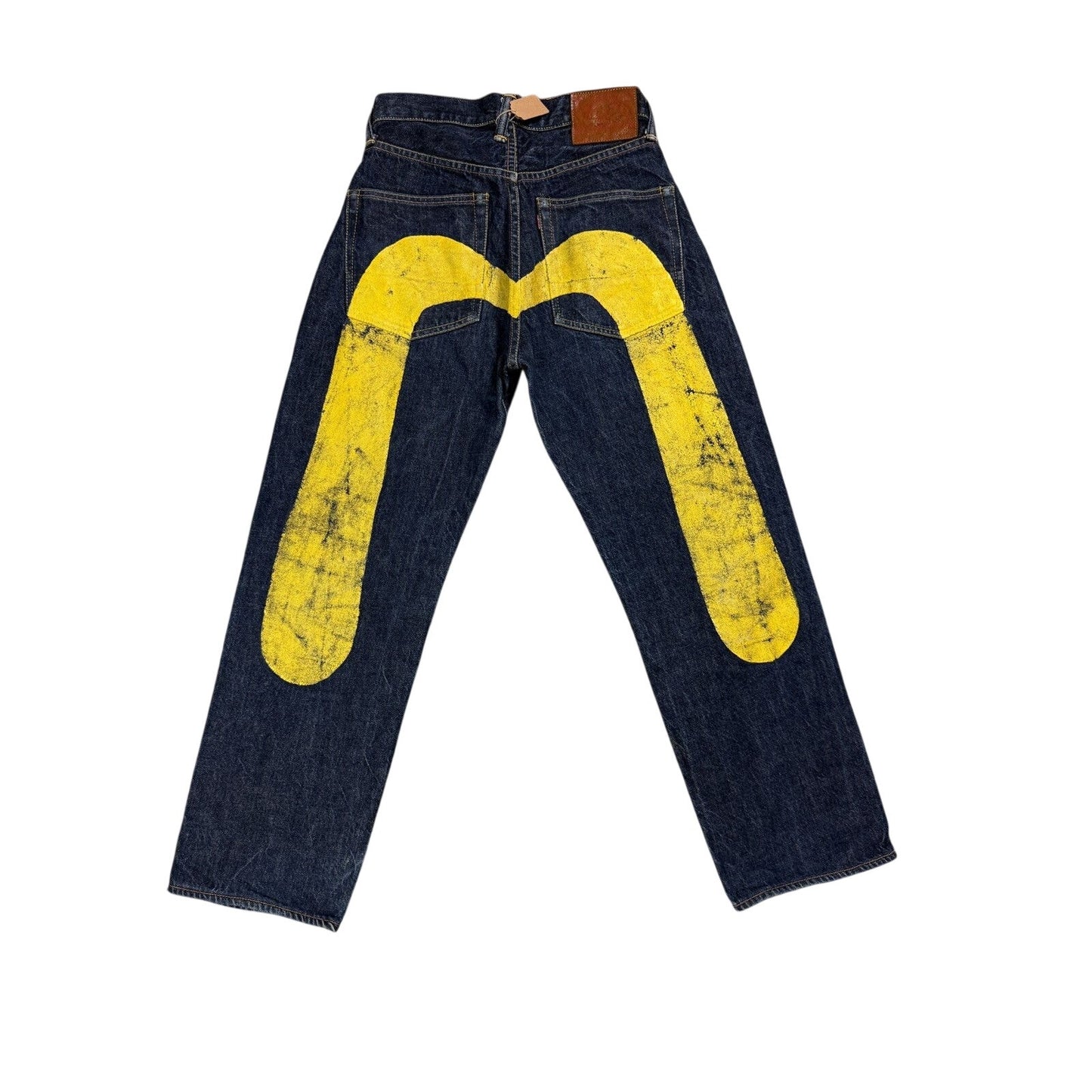 Evisu jeans daicock big logo yellow selvedge denim Japan