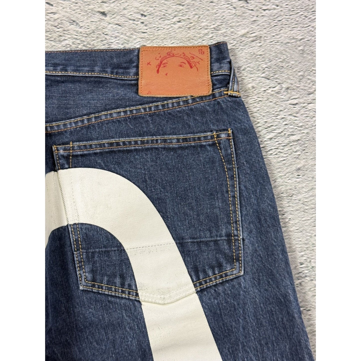 Evisu daicock vintage denim pants white blue Y2K