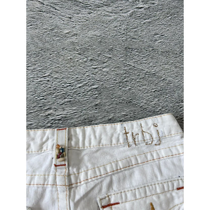 True Religion vintage mini skirt denim white