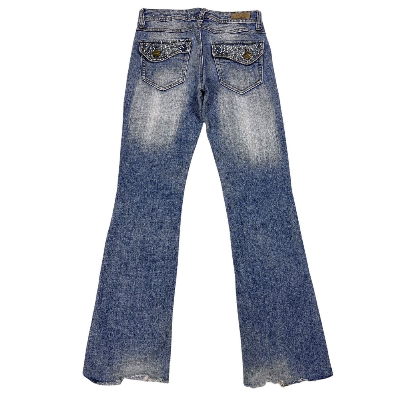 Southpole flared jeans denim pants Y2K rhinestones