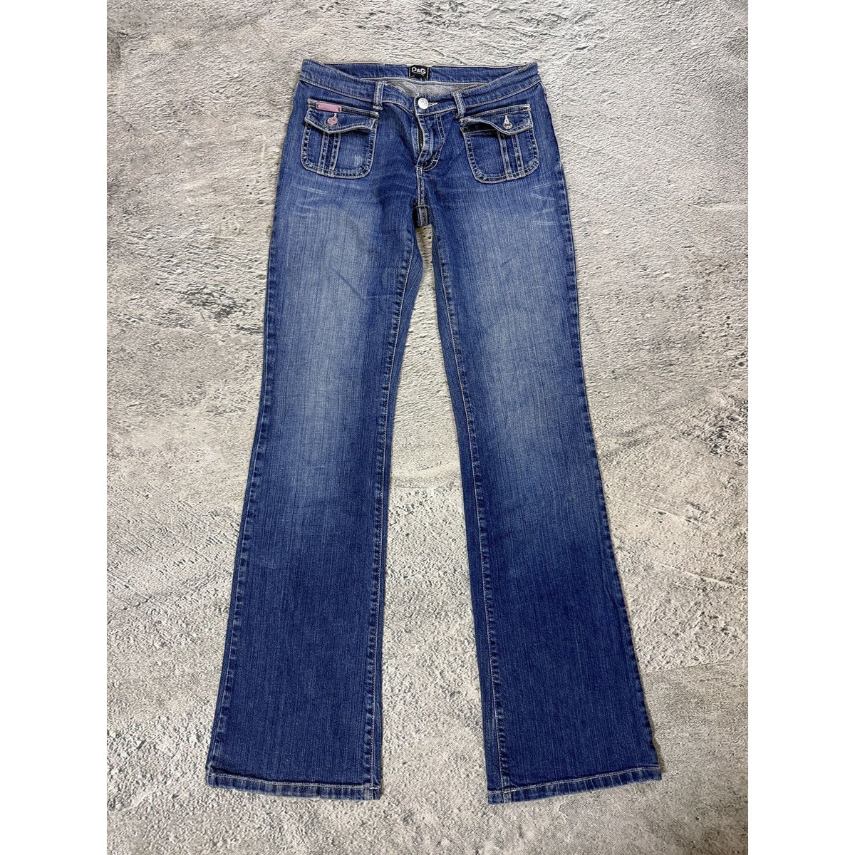 Dolce & Gabbana flared jeans painted DG Y2K